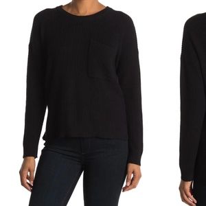 NWOT Madewell Thompson Pocket Pullover Sweater in True Black